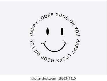 smile emoji design and text