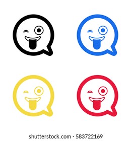 smile emoji emoticon dialogue icon vector illustration