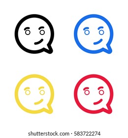smile emoji emoticon dialogue icon vector illustration