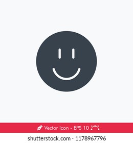 Smile Emoji (Emoticon) Icon / Vector