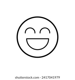 Smile Emoji (Emoticon) Icon Vector. Laugh Emoji (Emoticon) Icon - Vector - In Line - Stroke Design. Vector illustration. EPS file 7.