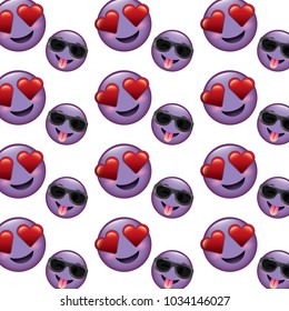 smile emoji faces happy tongue out hearts eyes pattern