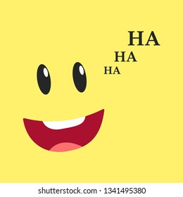 Smile. Emoji. Emoji Icon. April Fool's Day. Laughing emoticon. Yellow background. Vector illustration. EPS 10.