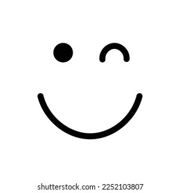 Smile emoji icon design template isolated