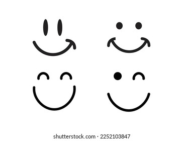 Smile emoji icon design template isolated