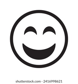 Smile emoji icon. smile face emoticon icon. Emoji rating system vector illustration. Customer feedback icon. 