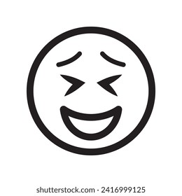Smile emoji icon. smile face emoticon icon. Emoji rating system vector illustration. Customer feedback icon. 