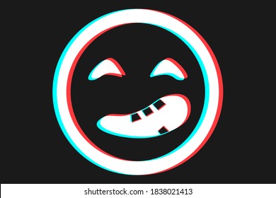 Smile or Emoji icon illustration in blue and red colors for Halloween day