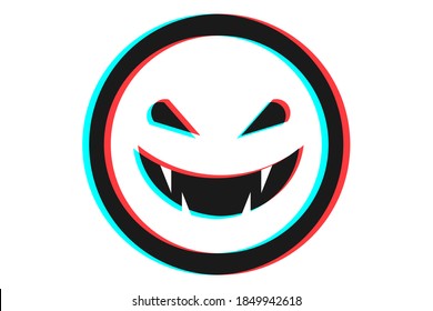 Smile or Emoji icon illustration in blue and red colors for Halloween day