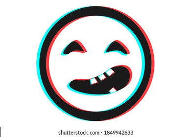 Smile or Emoji icon illustration in blue and red colors for Halloween day