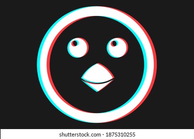 Smile or Emoji icon illustration in blue and red colors for Merry Christmas