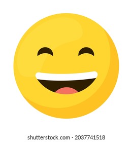 smile emoji icon on white background