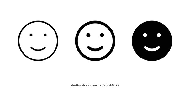 Smile emoji icon set vector illustration