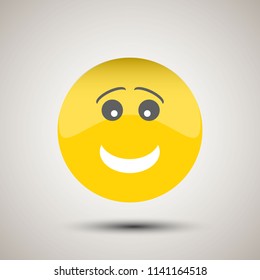 Smile emoji isolated flat vector icon 