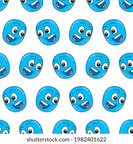 smile emoji seamless pattern textile print. Great for summer vintage fabric, scrapbooking, wallpaper, giftwrap. repeat pattern background design