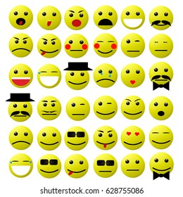 smile emoji set. vector illustration