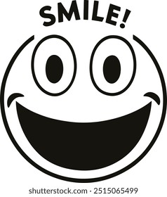 Smile emoji typography t-shirt design, vector illustration