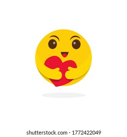 Smile Emoticon Character Vector Template Design Illustration
