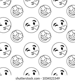 smile emoticon emoji faces kiss star happy pattern