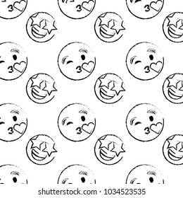 smile emoticon emoji faces kiss star happy pattern