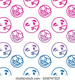 Smile Emoticon Emoji Faces Kiss Star Happy Pattern