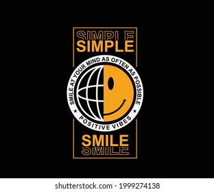 Smile Emoticon Graphic Design for T-shirt