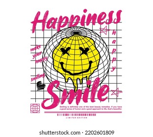 Smile Emoticon Graphic Design for T-shirt