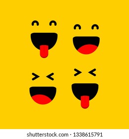 Smile Emoticon and Happiness Vector Template