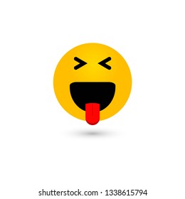 Smile Emoticon and Happiness Vector Template