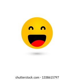 Smile Emoticon and Happiness Vector Template