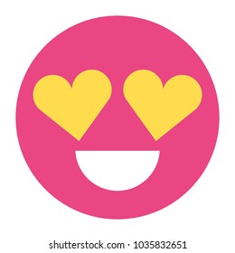 smile emoticon heart shape eyes love