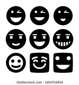 smile emoticon icon isolated sign symbol vector illustration - Collection of high quality black style vector icons
