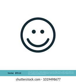 Smile Emoticon Icon Vector Logo Template Illustration Design. Vector EPS 10.