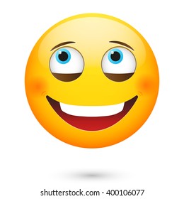 Smile emoticon. Isolated vector illustration on white background