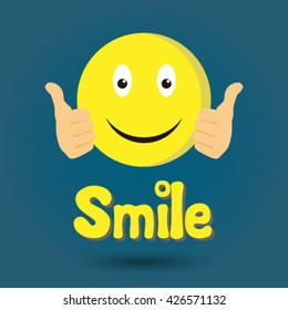 Smile emoticon. Isolated vector illustration