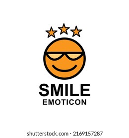 Logotipo de emoticono de sonrisa Vector de diseño