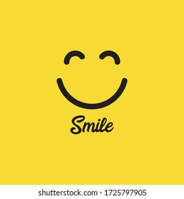 Smile Emoticon Logo Icon Vector Template Design Illustration