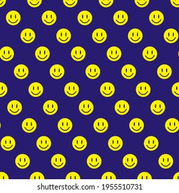 
Patrón de emoticono sonriente con fondo morado