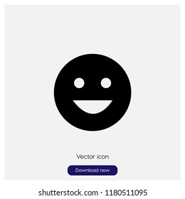 Smile emoticon sign icon in trendy flat style isolated on grey background, modern symbol vector illustration for web