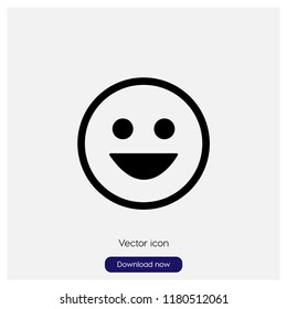 Smile emoticon sign icon in trendy flat style isolated on grey background, modern symbol vector illustration for web