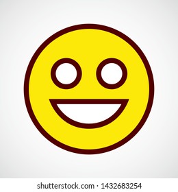 Smile Emoticon. Simple Vector Color Icon 