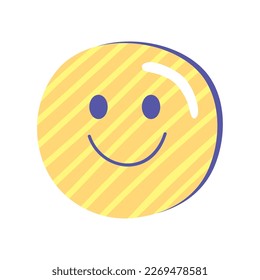 smile emoticon sticker retro style