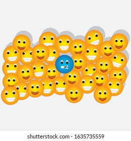 smile emoticon vector concept template design illustration