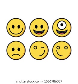 smile emoticon vector icon set