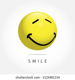 Smile Emoticon Vector Template Design Illustration