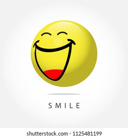 Smile Emoticon Vector Template Design Illustration