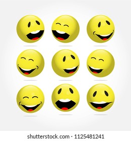 Smile Emoticon Vector Template Design Illustration