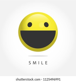 Smile Emoticon Vector Template Design Illustration