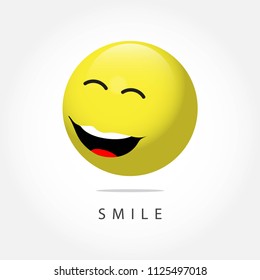 Smile Emoticon Vector Template Design Illustration