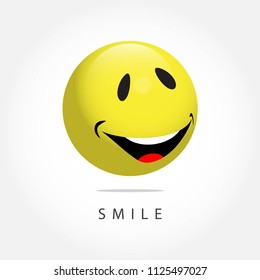 Smile Emoticon Vector Template Design Illustration